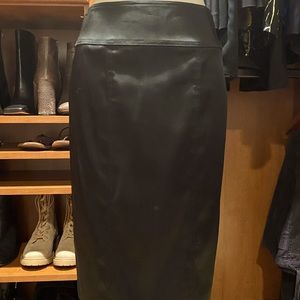 Black Satin beautifully lined black pencil skirt SZ 4